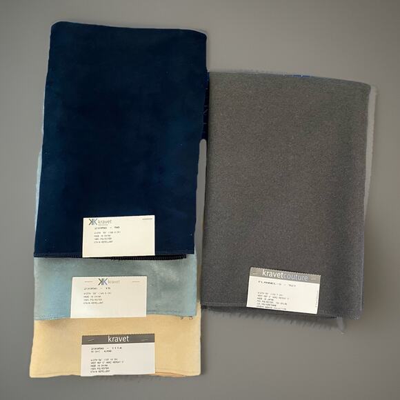 4 Kravet Couture Novasuede and Joseph Abboud Flannel Fabric Samples 24"x24" - Picture 1 of 4